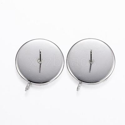 Non-Tarnish 304 Stainless Steel Stud Earring Settings STAS-H380-A-13P-1
