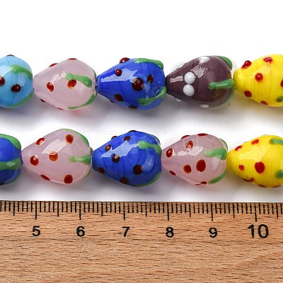 Handmade Lampwork Beads Strands LAMP-R109B-15A-01-1