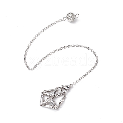 Non-Tarnish Stainless Steel Braided Chain Macrame Pouch Empty Stone Holder Dowsing Pendulums PALLOY-JF02738-1