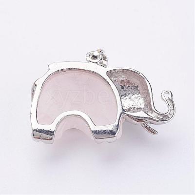 Natural Rose Quartz Pendants G-P268-11-1