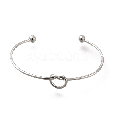 Non-Tarnish 304 Stainless Steel Knot Cuff Bangles for Women LS-BJEW-M233-04P-1