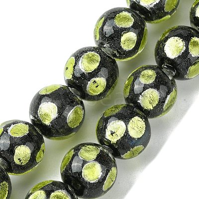 Handmade Silver Sand Lampwork Beads Strands LAMP-A003-01B-1