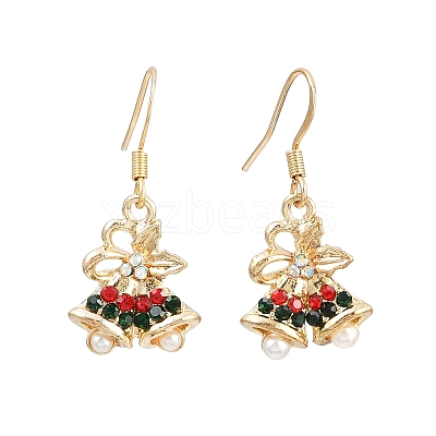 Christmas Theme Alloy Rhinestone Dangle Earrings EJEW-JE06627-03-1