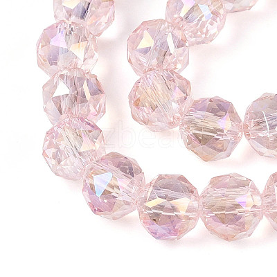 AB Color Plated Transparent Glass Round Beads Strands EGLA-T029-8mm-12T-13-1
