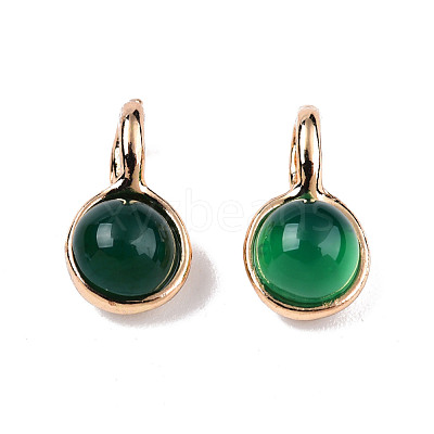 Natural Dyed & Heated Green Onyx Agate Charms G-N326-141B-1