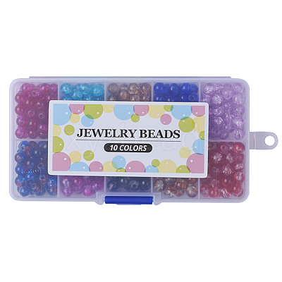Round Transparent Crackle Glass Beads CCG-X0008-01-6mm-1
