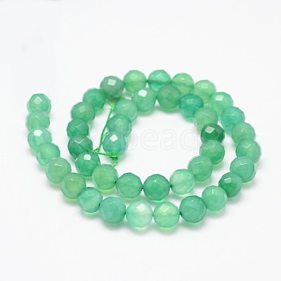 Natural Green Onyx Agate Beads Strands X-G-K115-23F-8mm-1