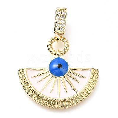 Brass Micro Pave Cubic Zirconia Pendants KK-S049-03G-1