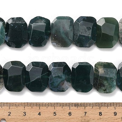 Natural Moss Agate Beads Strands G-C285-A13-01-1