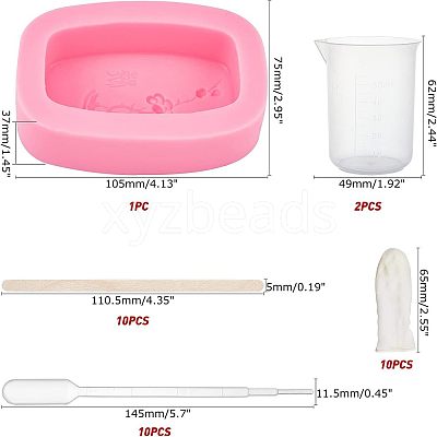 DIY Plum Blossom Branch Silicone Fondant Molds Kits DIY-OC0002-90-1
