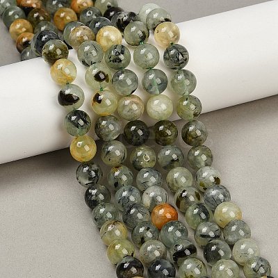 Natural Prehnite Beads Strands G-G457-10mm-03-1