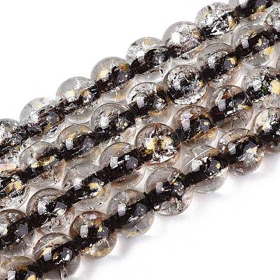 Crackle Transparent Glass Beads Strands X1-GLAA-N030-8mm-01B-1