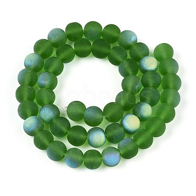 Frosted Transparent Glass Beads Strands GLAA-T032-T8mm-MBB07-1
