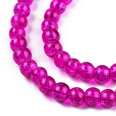 Spray Painted Crackle Glass Beads Strands CCG-Q001-8mm-08-1