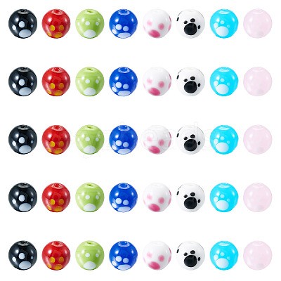 40Pcs 8 Colors Handmade Lampwork Beads LAMP-TA0001-54A-1