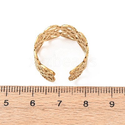304 Stainless Steel Open Cuff Rings for Women RJEW-K309-10B-G-1