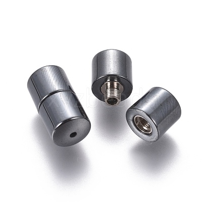 Magnetic Synthetic Hematite Screw Jewelry Clasps G-Q090-1-1