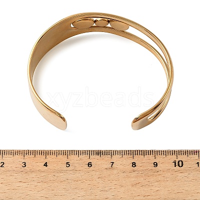 304 Stainless Steel Pave Plastic Pearl Cuff Bangles for Women BJEW-D465-01G-1