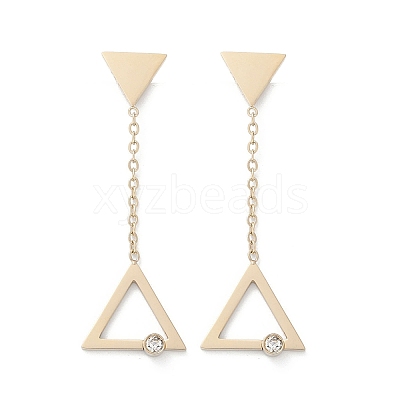 304 Stainless Steel Rhinestone Stud Earrings EJEW-Z089-17G-1