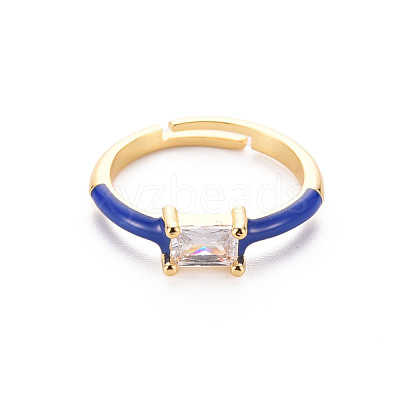 Brass Enamel Cuff Rings RJEW-T016-23D-NF-1