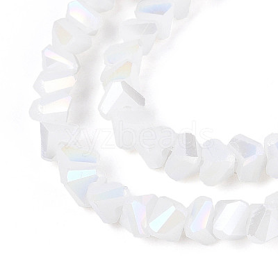 Electroplate Opaque Glass Beads Strands X-GLAA-N022-4mm-03-1