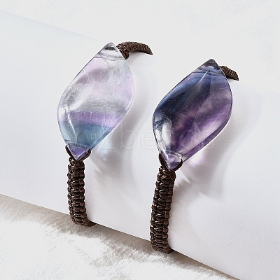 Natural Fluorite Beads Braided Bead Bracelets BJEW-Q070-01F-1