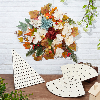 4Pcs 4 Style Wood Wreath Boards DIY-WH0504-132-1