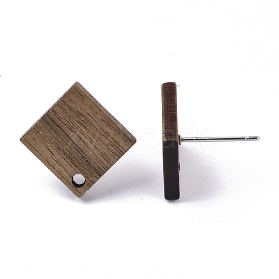 Walnut Wood Stud Earring Findings MAK-N033-004-1
