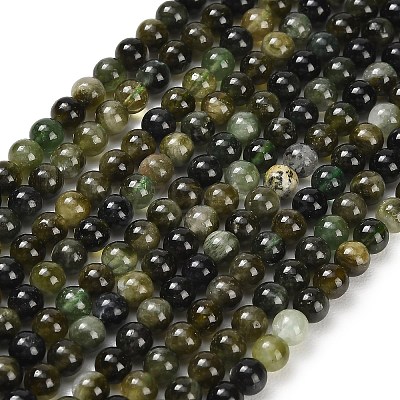 Natural Green Tourmaline Beads Strands G-P627-4mm-03-1