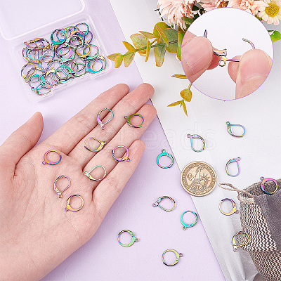 60Pcs 2 Style 304 Stainless Steel Leverback Earring Findings STAS-CN0001-17-1