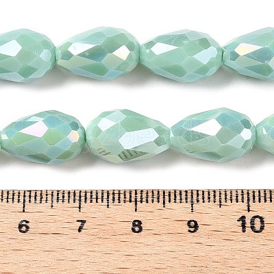 Opaque Solid Color Electroplate Glass Beads Strands EGLA-N013-P10mm-B14-1