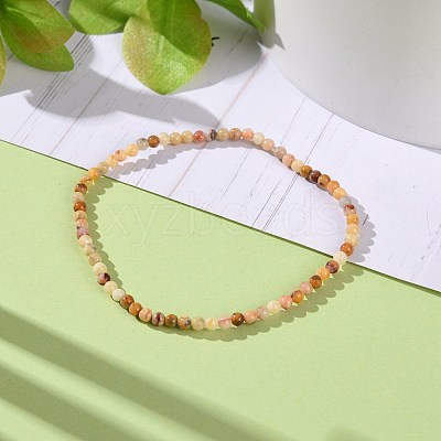 Mini Natural Crazy Agate Beaded Stretch Bracelets BJEW-JB07669-03-1