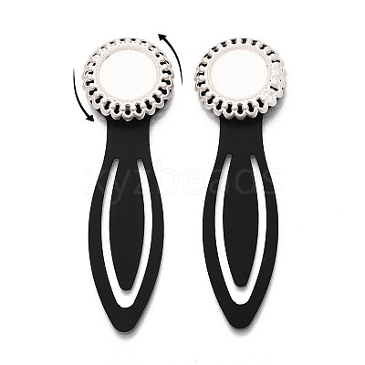 Alloy & Iron Bookmark Cabochon Settings PALLOY-N184-01S-1