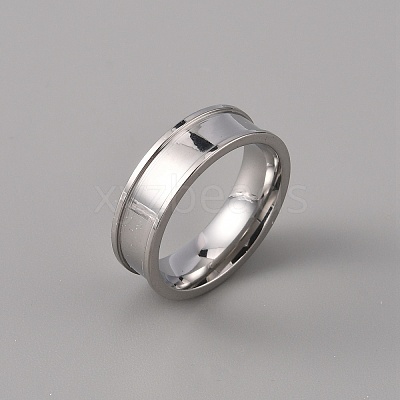 201 Stainless Steel Grooved Finger Ring Settings STAS-WH0027-27B-P-1