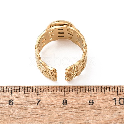 Woven Bezel 304 Stainless Steel Cuff Ring Components SA-CBAD8FA-01G-02-1