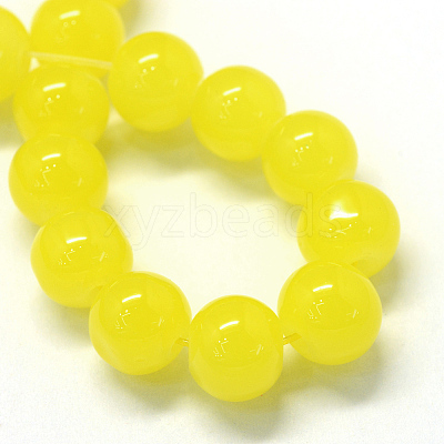 Baking Paint Imitation Jade Glass Round Bead Strands LS-DGLA-Q021-10mm-24-1