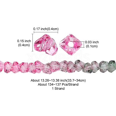 Transparent Baking Paint Glass Bead Strands GLAA-YW0003-17J-1