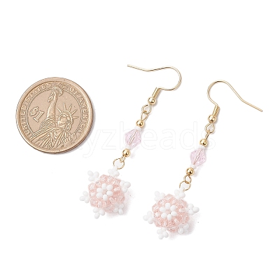 Glass Seed Beads Dnagle Earrings EJEW-MZ00501-1