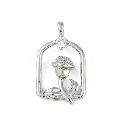 Brass Micro Pave Cubic Zirconia Pendants KK-Z078-16P-1