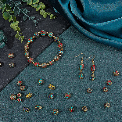 50Pcs Handmade Tibetan Style Beads TIBEB-SP0001-21-1