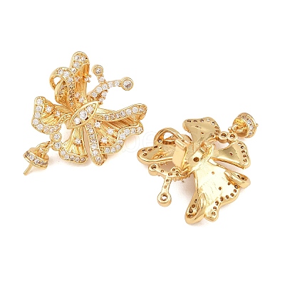 Brass Micro Pave Cubic Zirconia Peg Bails CU-CBA8264-03G-1
