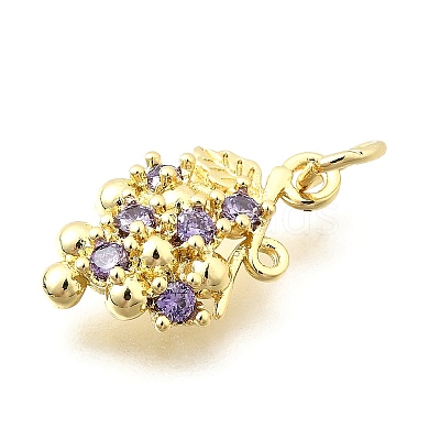 Brass Micro Pave Cubic Zirconia Pendants KK-F896-03C-G-1