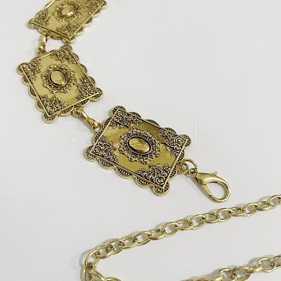 Tibetan Style Alloy Rectangle Link Chain Waist Belly Chains for Women FS-WG1BBEA-01-1