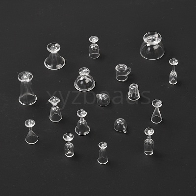 17Pcs Transparent Plastic Food Play Cup Set AJEW-K030-08-1
