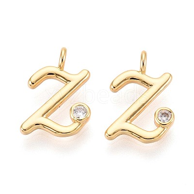 Brass Micro Pave Cubic Zirconia Charms KK-N263-97G-Z-1