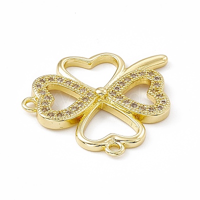 Brass Micro Pave Clear Cubic Zirconia Pendants KK-E068-VC021-1