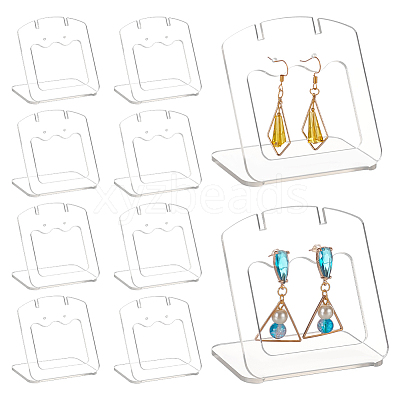 Acrylic Slant Bacl Earring Display Stands EDIS-WH0031-28A-02-1