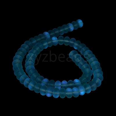 Frosted Transparent Glass Beads Strands FGLA-M002-01B-1