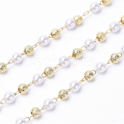 3.28 Feet Handmade Acrylic Beaded Chains X-KK-I651-02G-1