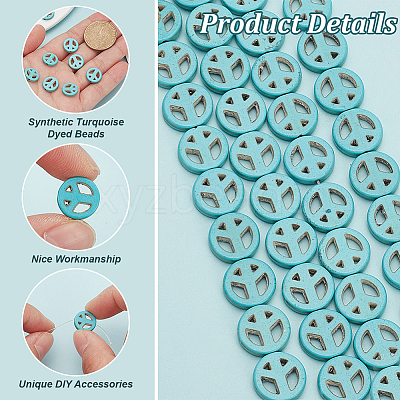 4 Strands Synthetic Turquoise Dyed Beads Strands G-BC0001-54A-01-1